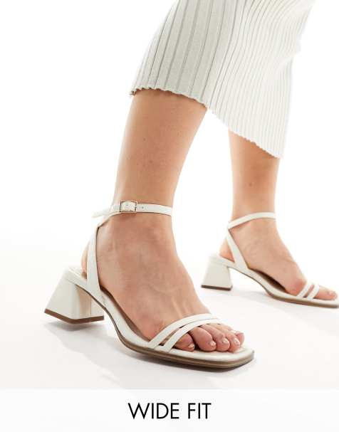 White Wide Fit Sandals for Women