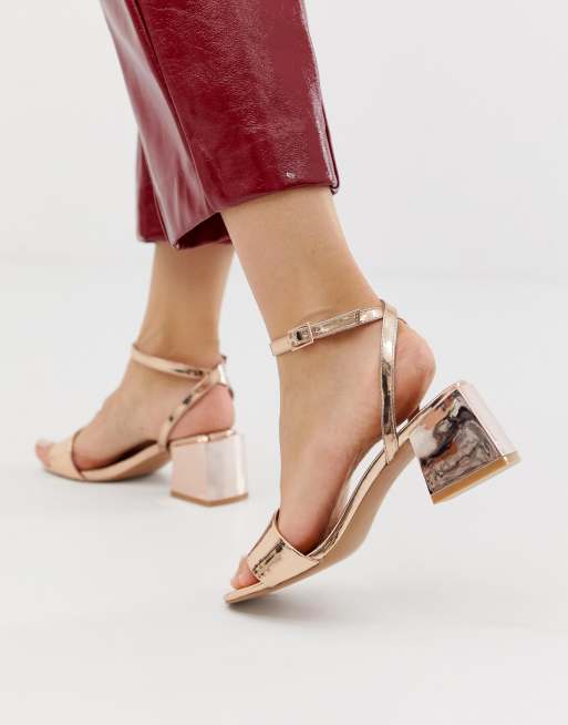 Asos rose 2024 gold block heel