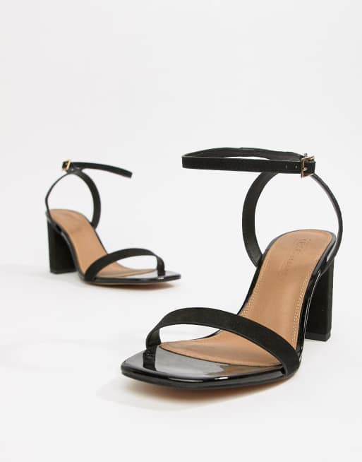 Asos design hong kong barely there block hot sale heeled sandals