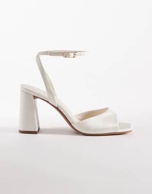  Wide Fit Honour barely there block mid heel sandals in ivory