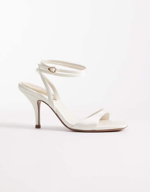 ASOS DESIGN Wide Fit - Hope - Sandali con tacco medio a spillo color avorio