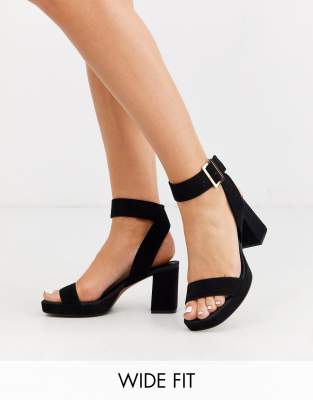 black platform sandals wide fit