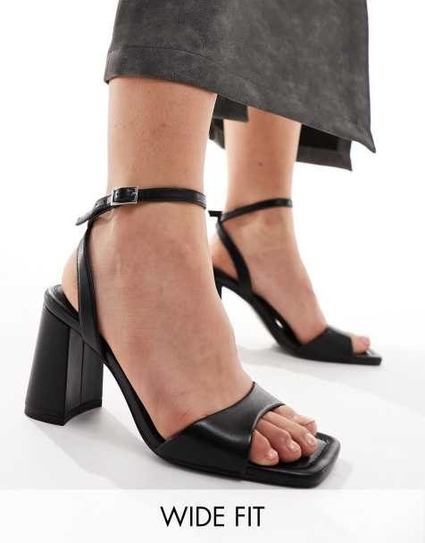 Black thin hotsell strap heels