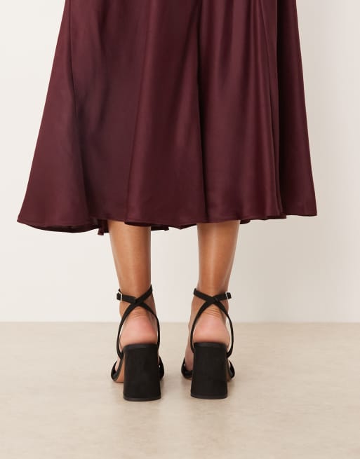 ASOS DESIGN Wide Fit - Hotel - Sorte barely there-sandaler med blokhæl, 2 af 4