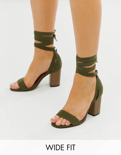 Khaki heeled outlet sandals