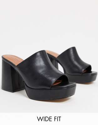 black mules wide fit