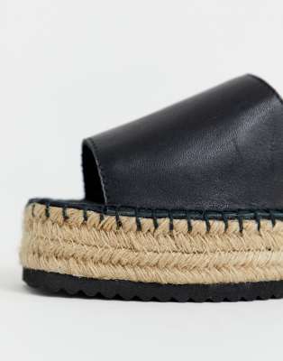 asos design jacoba leather flatform espadrilles