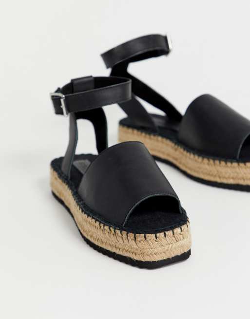 Jacoba leather store flatform espadrilles