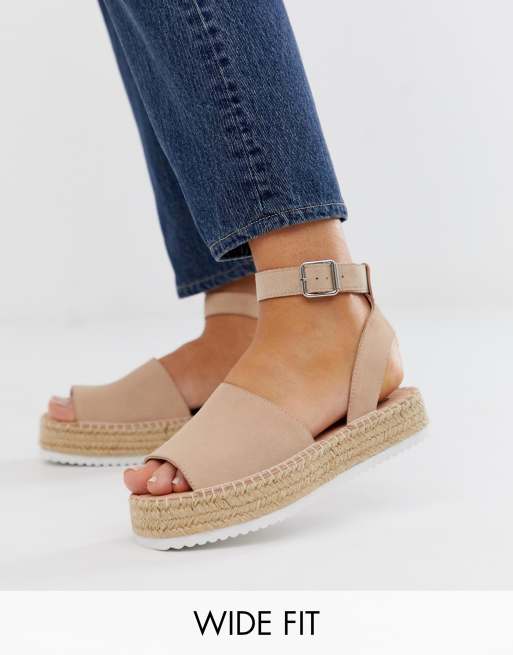 Asos design jacoba leather cheap flatform espadrilles