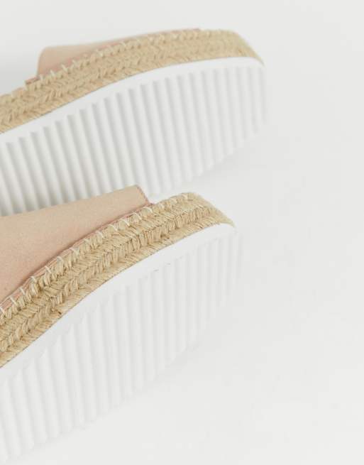 Asos design jacoba leather best sale flatform espadrilles