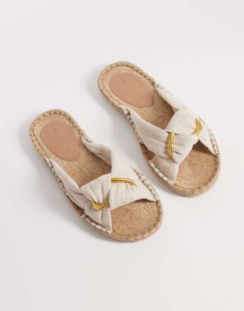 ASOS DESIGN Wide Fit – Jade – Geknotete Espadrille-Mules in Natur, weite Passform - view 1