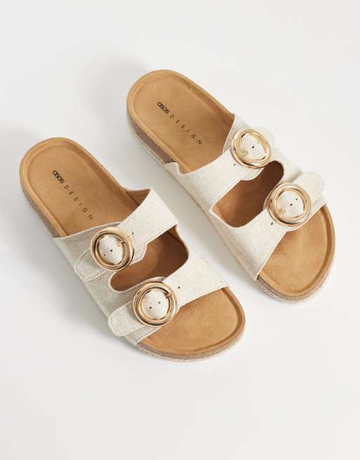 ASOS DESIGN Wide Fit – Jenna – Espadrilles-Pantoletten aus naturfarbenem Leinen, breite Passform, 2 von 4