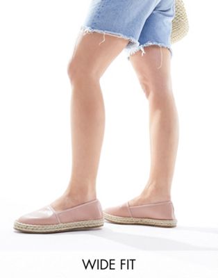  Wide Fit Joey closed toe espadrilles in pale pink