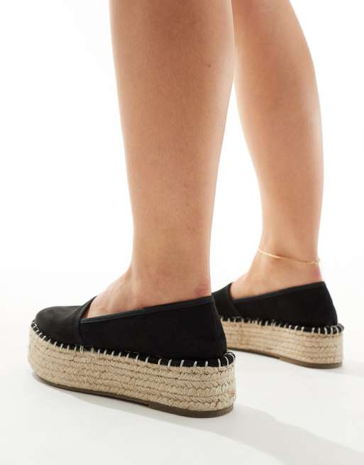 ASOS DESIGN Wide Fit - Journal - Espadrilles à plateformes - Noir, 3 de 4