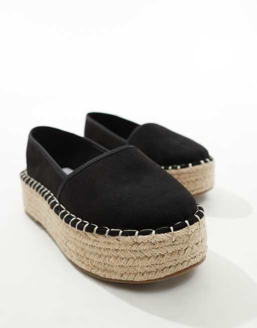 ASOS DESIGN Wide Fit - Journal - Espadrilles à plateformes - Noir, 4 de 4