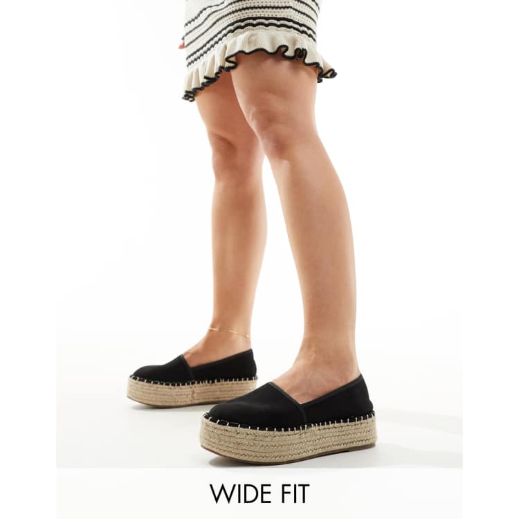 ASOS DESIGN espadrilles in black canvas