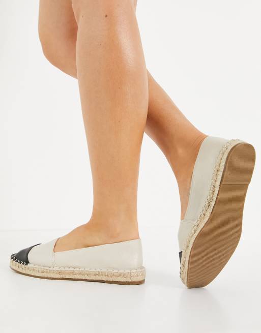 ASOS DESIGN Wide Fit - Joy - Espadrilles à bout renforcé - Crème et noir, 4 de 4