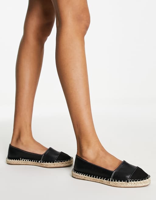 ASOS DESIGN espadrilles in black canvas