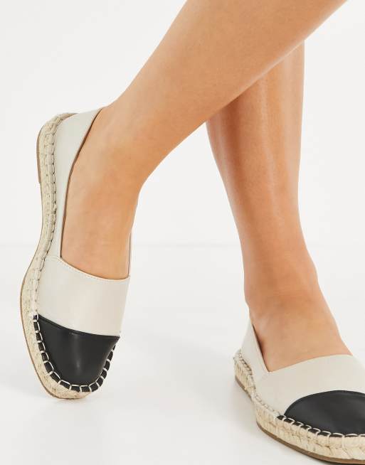 Cream and store black espadrilles