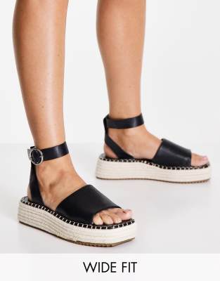 black flatform espadrilles