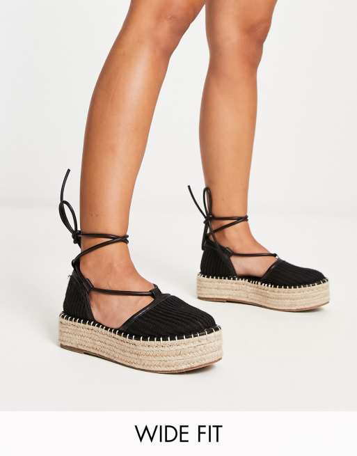 Black wide fit espadrilles on sale