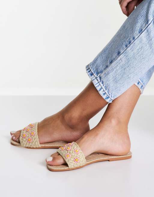 Mules avec perles new arrivals