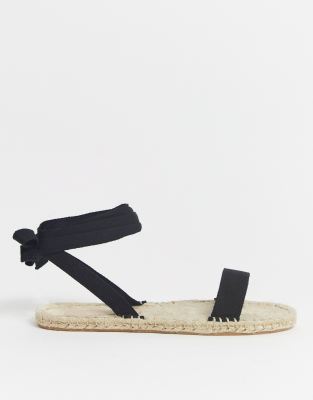 flat black espadrille sandals