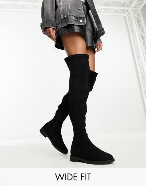 Thigh high sales biker boots