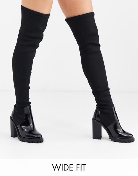 asos design katie chunky over the knee boots