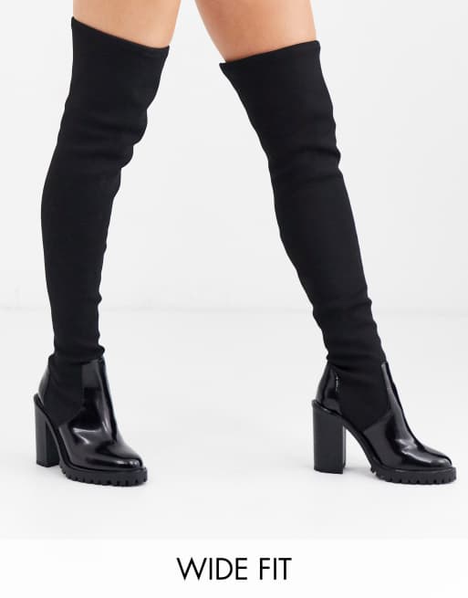 Asos black thigh hot sale high boots