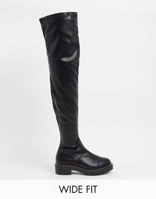 asos black flat boots