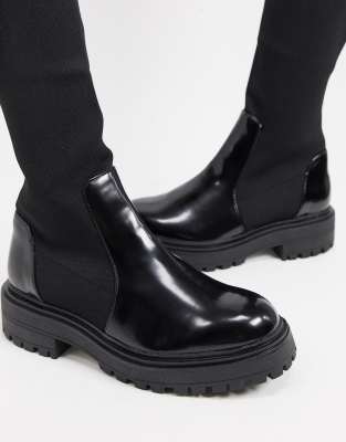 asos black flat boots