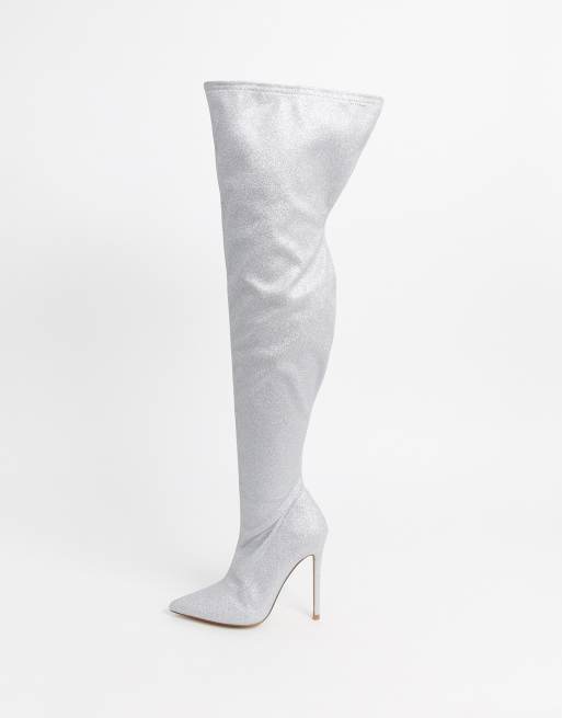 Glitter boots hot sale thigh high