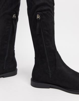 asos black flat boots