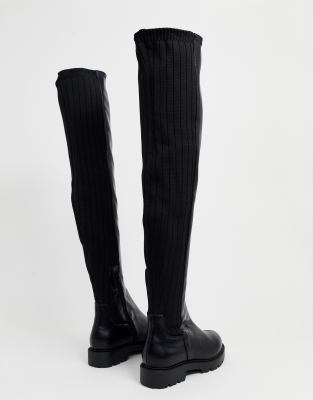 black knee high boots asos