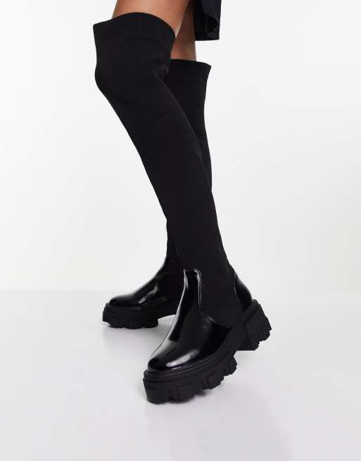 Flat over the knee boots cheap wide fit