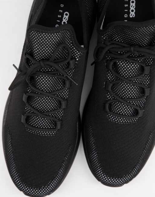 Black knit best sale runner trainers