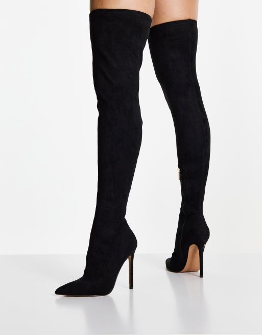 Over the knee heeled on sale boots