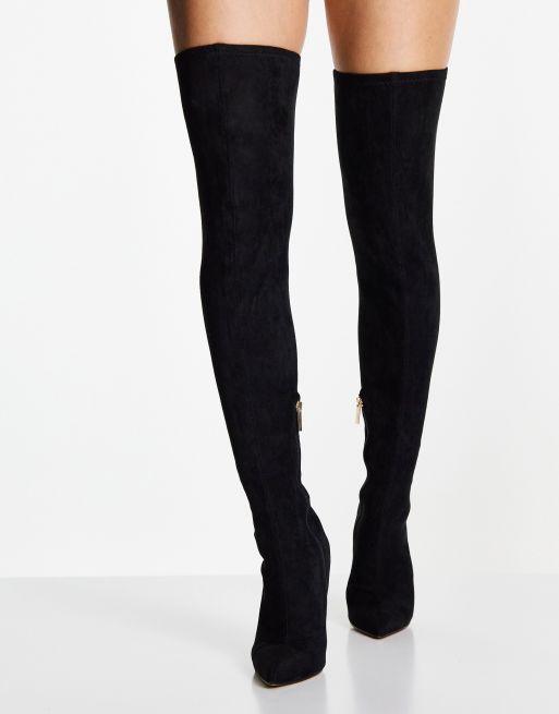 wide fit high knee boots