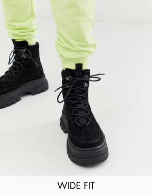 lace up chunky black boots
