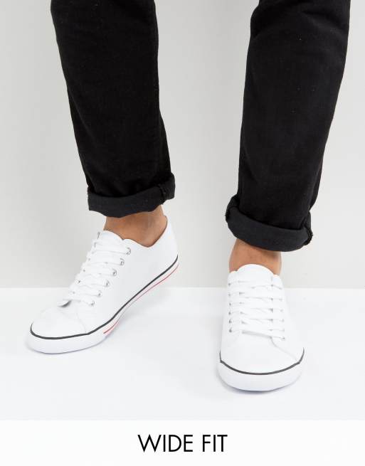 Asos design sneakers in white outlet canvas