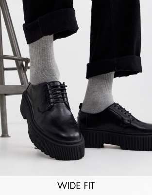 asos black leather shoes