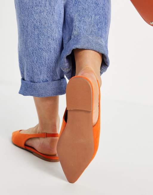 Orange ballerina online flats