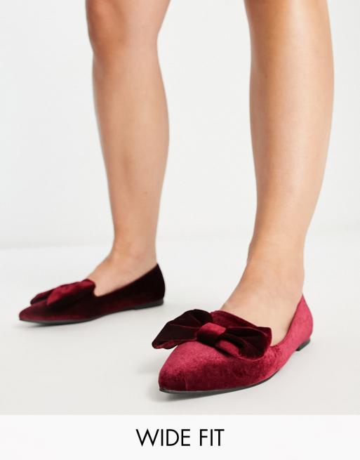 Burgundy hot sale velvet flats