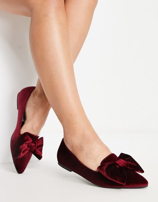 Womens burgundy hot sale flats