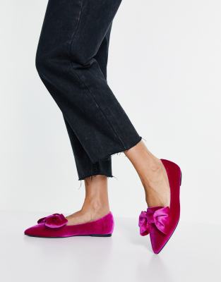 pink bow loafers