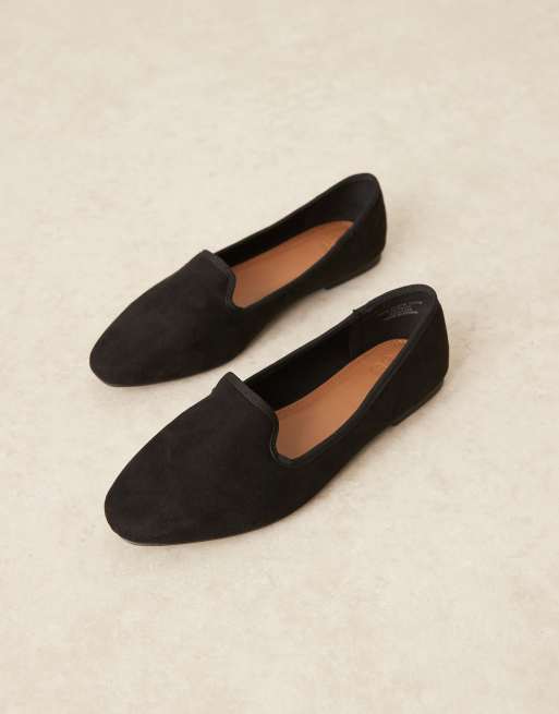ASOS DESIGN Wide Fit – Lakeside – Ballerinas aus Wildlederimitat in Schwarz, weite Passform, 4 von 4
