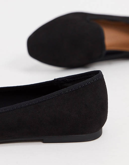 Women Flat Shoes/Wide Fit Lakeside slipper ballet flats in black 
