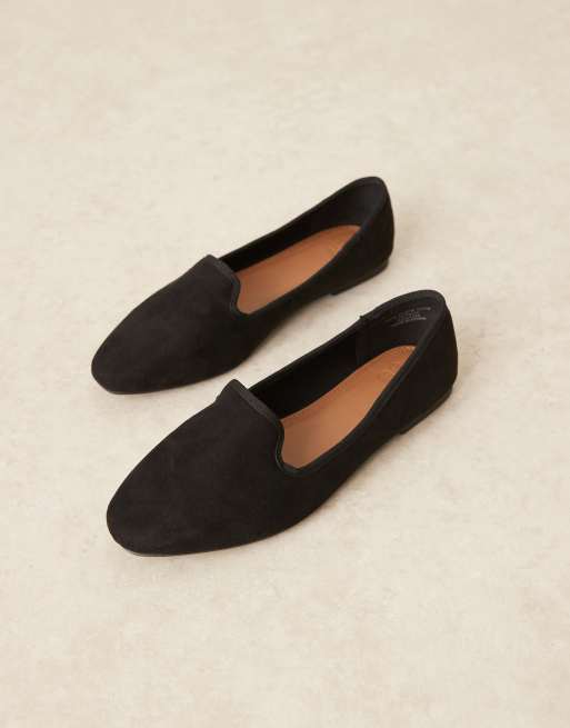 ASOS DESIGN Wide Fit Lakeside slipper ballet flats in black ASOS