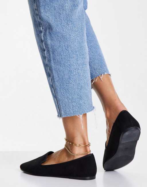 ASOS DESIGN Wide Fit Lakeside slipper ballet flats in black, 4 of 4